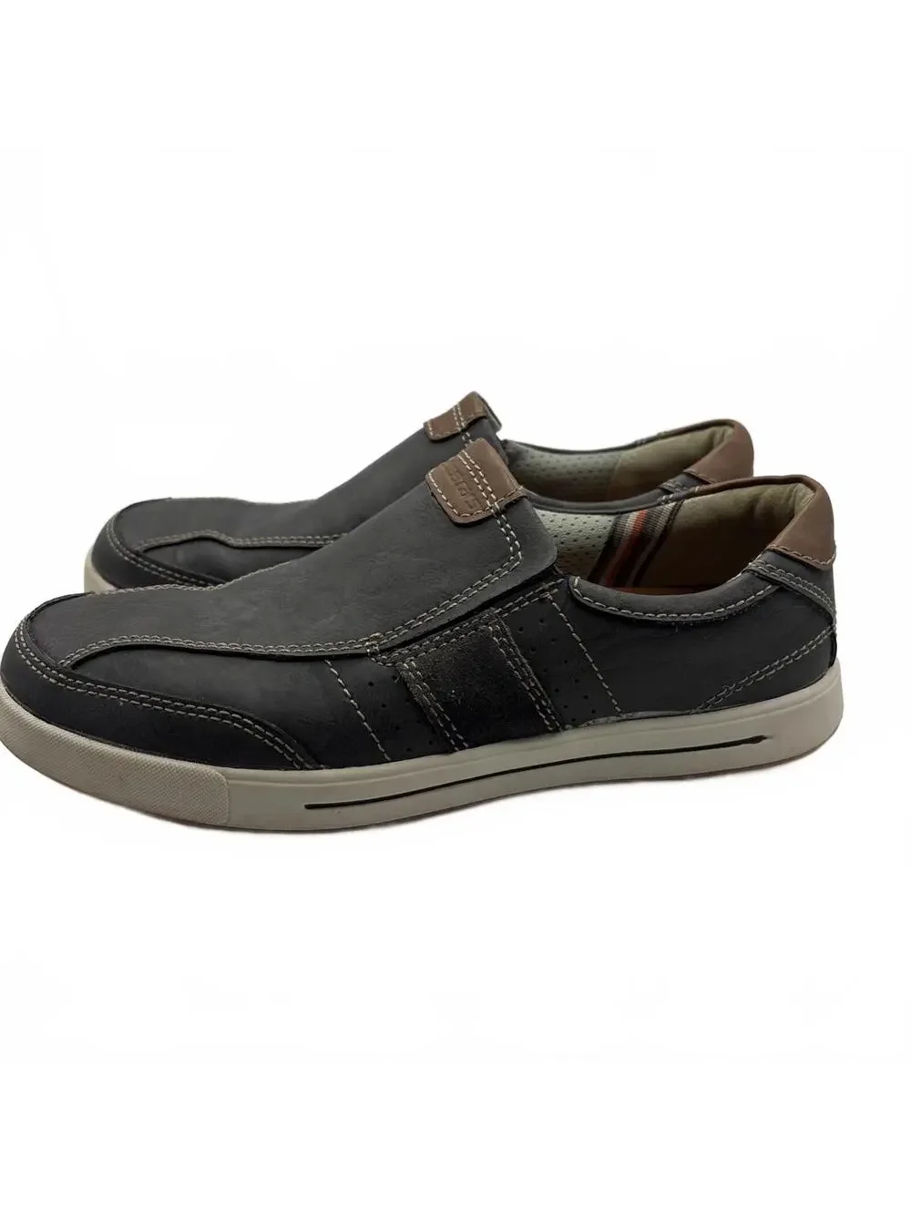 Seaside Men's Genuine Leather Slip-On Loafers Size 8.5 M Black Brown